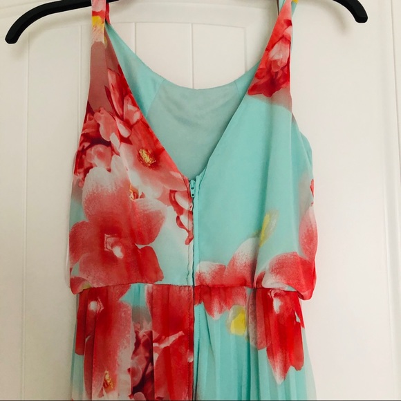 B Darlin Floral-print Chiffon pleated maxi dress - Picture 4 of 6